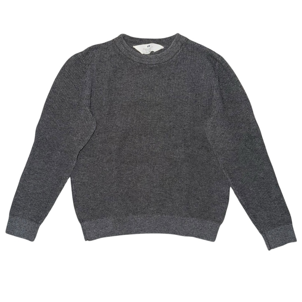 H&M Boys textured charcoal gray knit sweater